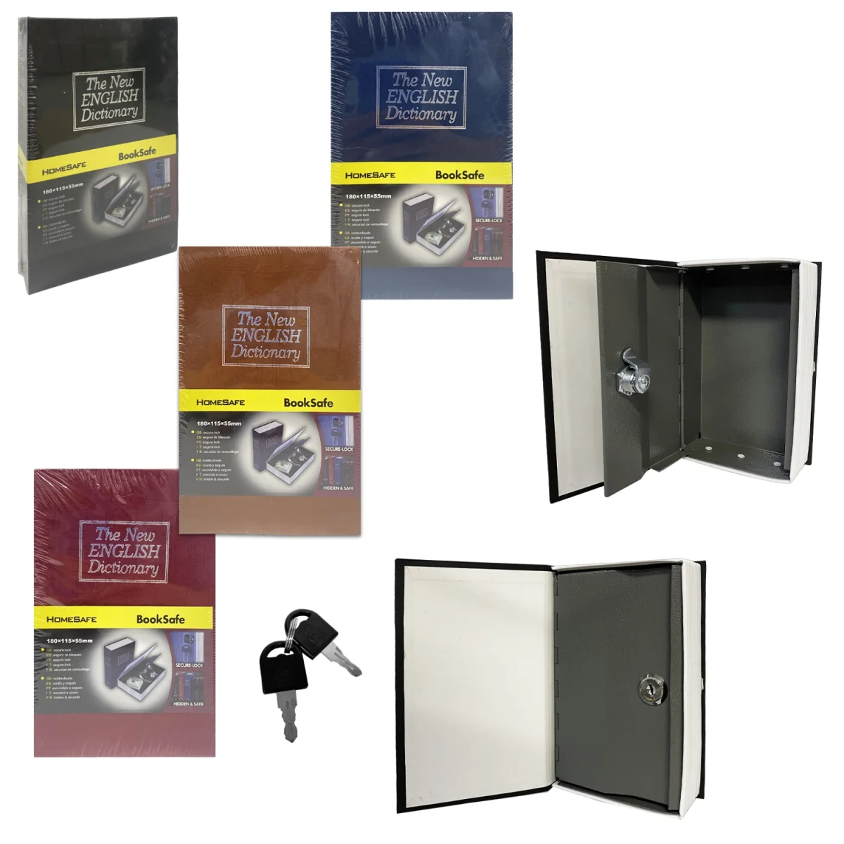 CAJA LIBRO DE SEGURIDAD CON LLAVES 18*11.5*5.5CM
