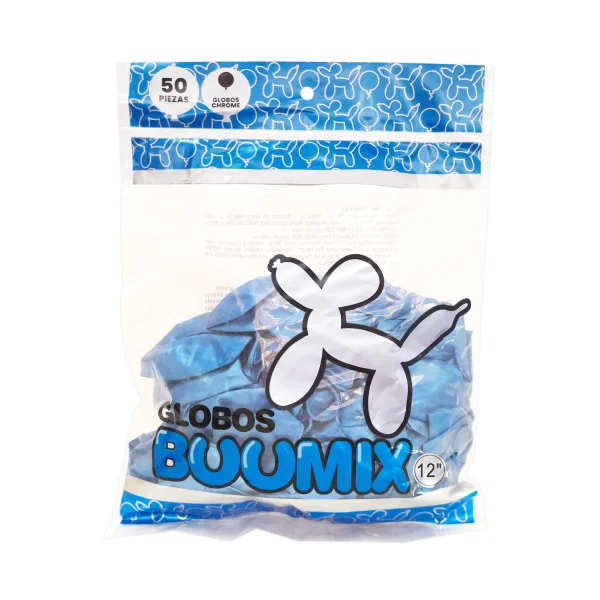 GLOBO DE LATEX ESPEJO AZUL R12 X50