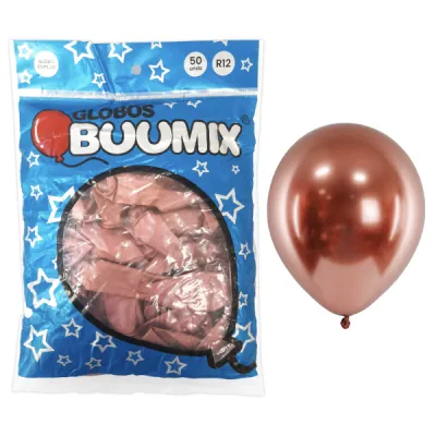 GLOBO DE LATEX ESPEJO PALO ROSA R12 X50