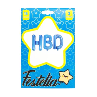 KIT GLOBO HBD 16" AZUL (PQTX25)