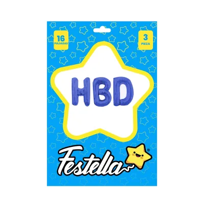 KIT GLOBO HBD 16" AZUL (PQTX25)