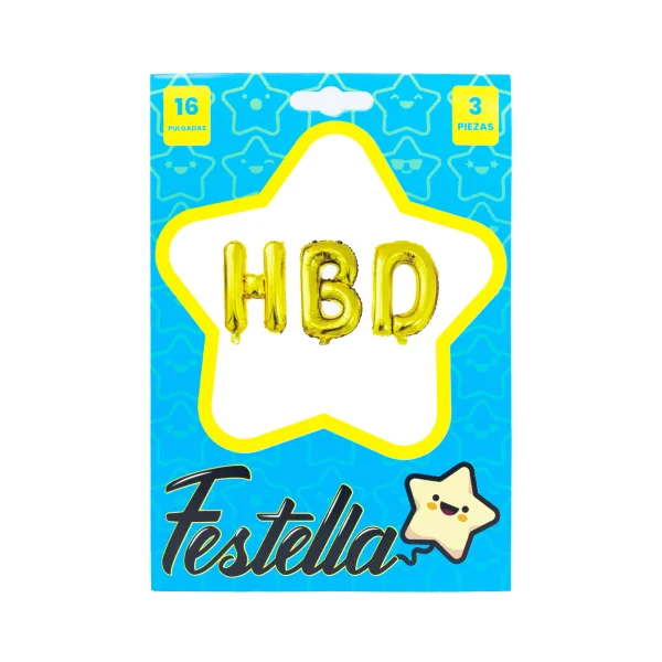 KIT GLOBO HBD 16" DORADO (PQTX25)