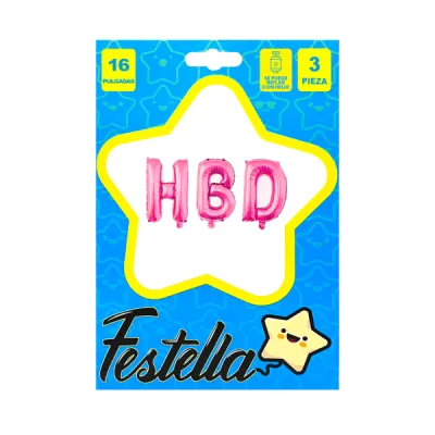 KIT GLOBO HBD 16" FUCSIA (PQTX12)