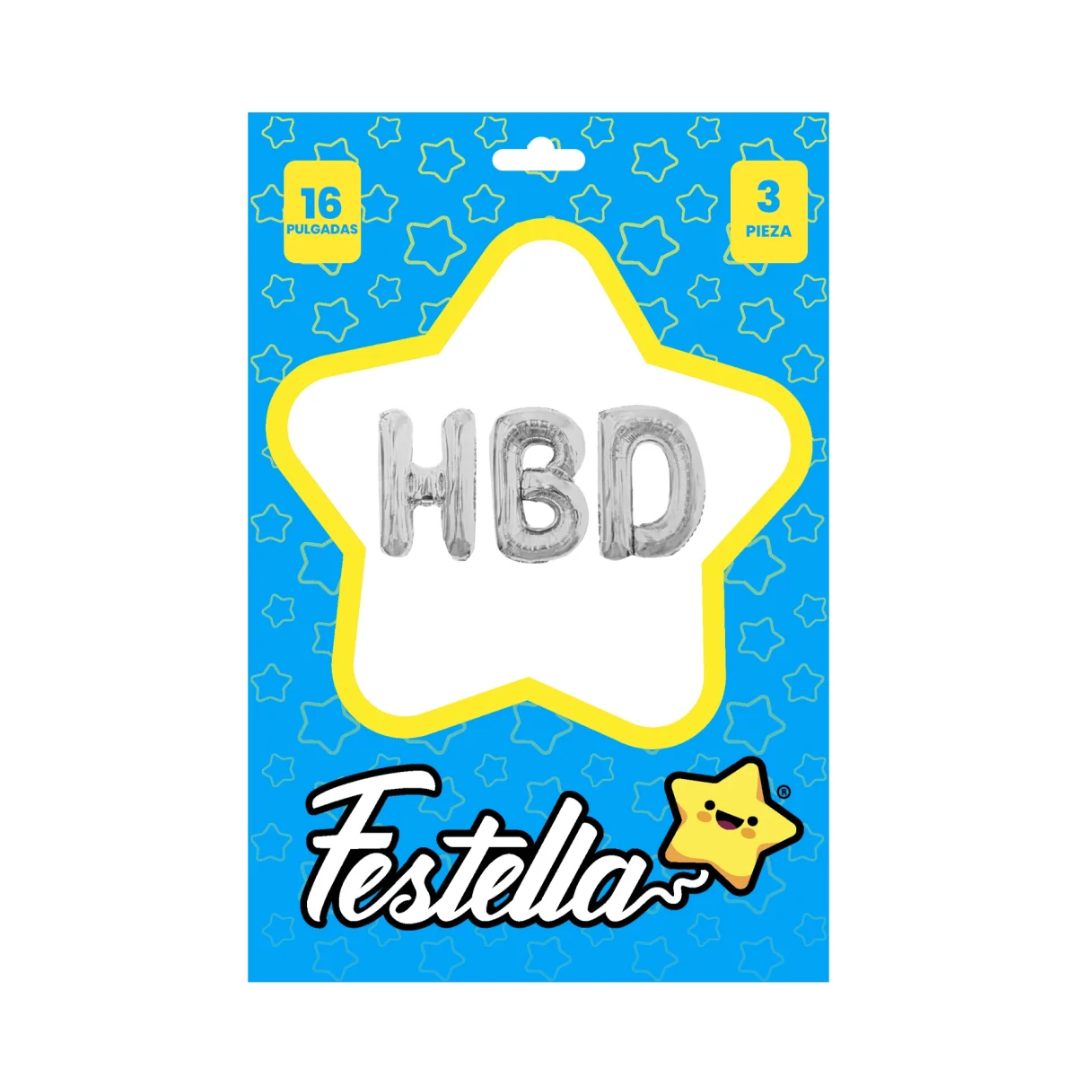 KIT GLOBO HBD 16" PLATEADO (PQTX25)