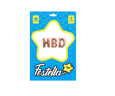 KIT GLOBO HBD 16" PALO ROSA (PQTX25)