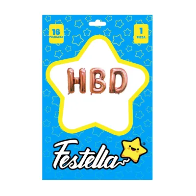 KIT GLOBO HBD 16" PALO ROSA (PQTX25)