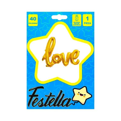 GLOBO LOVE DORADO 40"(PQTX25)