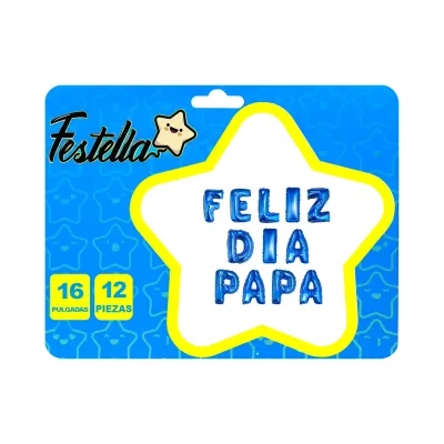 GLOBO FELIZ DIA PAPA AZUL 16" (PQTX12)