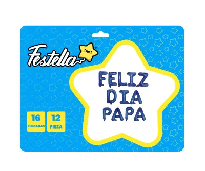GLOBO FELIZ DIA PAPA AZUL 16" (PQTX12)