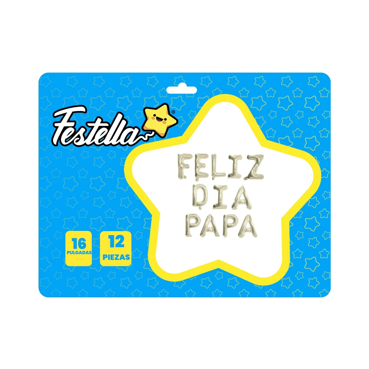 GLOBO FELIZ DIA PAPA PLATEADO 16" (PQTX12)