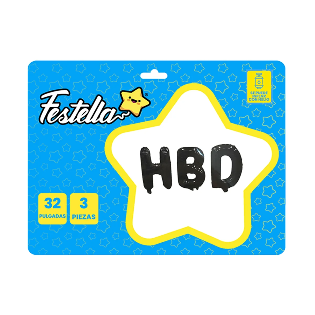 KIT GLOBO HBD 32" NEGRO (PQTX12)