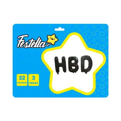 KIT GLOBO HBD 32" NEGRO (PQTX12)