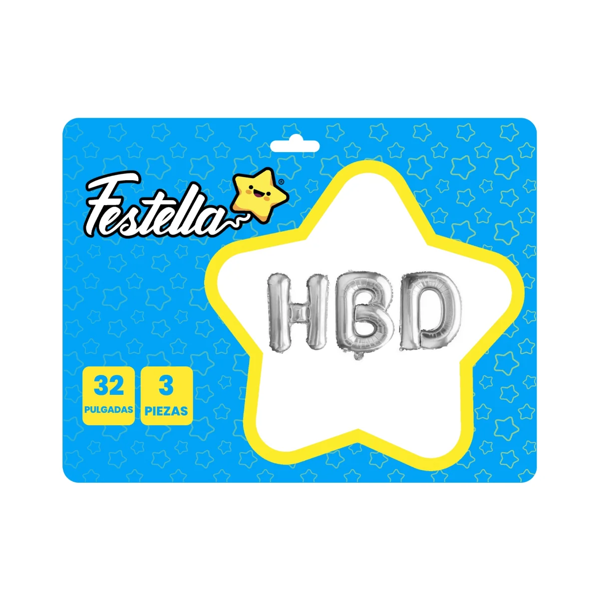 KIT GLOBO HBD 32" PLATEADO (PQTX12)