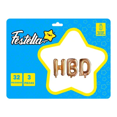 KIT GLOBO HBD 32" PALO ROSA (PQTX12)