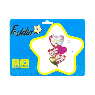 KIT GLOBO CORAZONES X5¨.