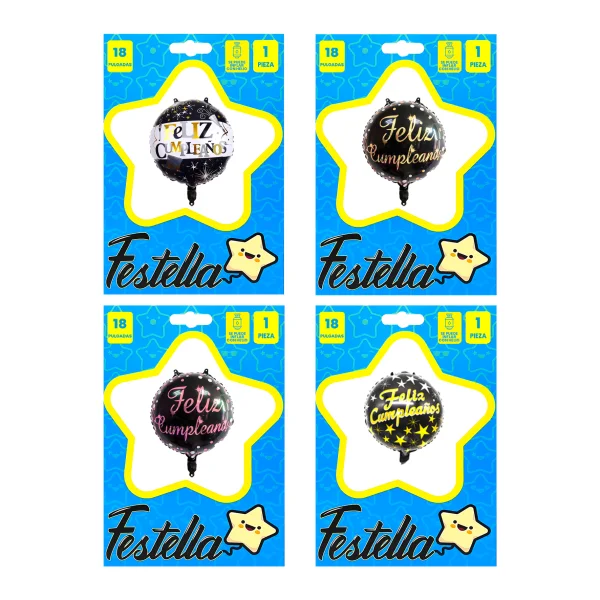 GLOBO FELIZ CUMPLEAÑOS 18" (PQTX25)