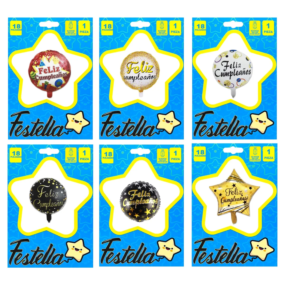 GLOBO FELIZ CUMPLEAÑOS 18" (PQTX25)