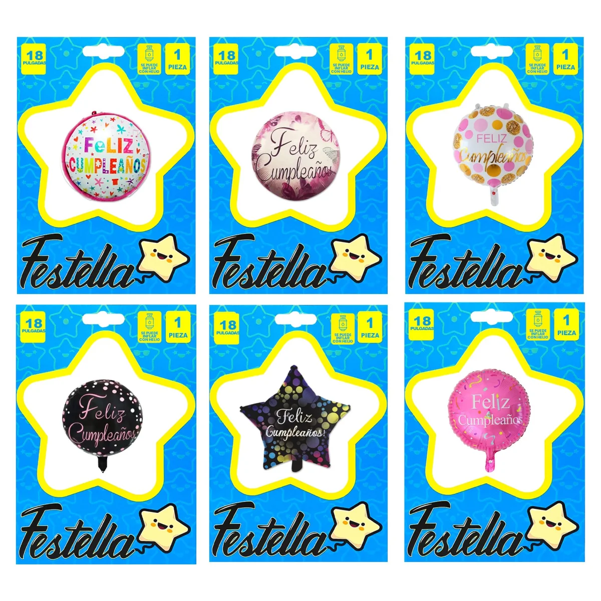 GLOBO FELIZ CUMPLEAÑOS 18" (PQTX25)