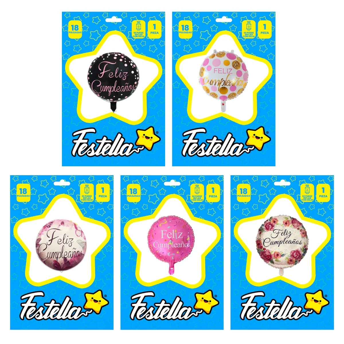 GLOBO FELIZ CUMPLEAÑOS 18" (PQTX25)