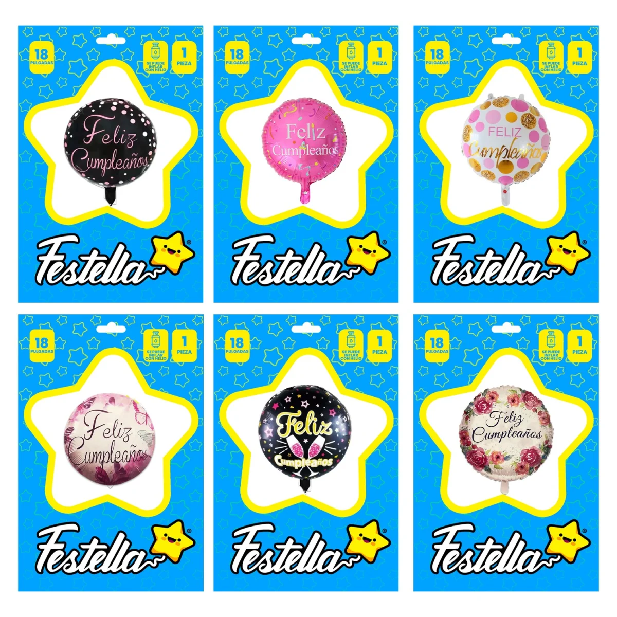 GLOBO FELIZ CUMPLEAÑOS 18" (PQTX25)