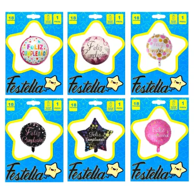 GLOBO FELIZ CUMPLEAÑOS 18" (PQTX25)