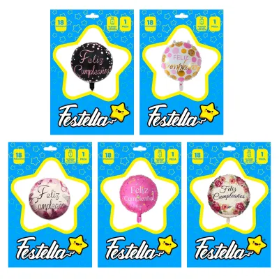 GLOBO FELIZ CUMPLEAÑOS 18" (PQTX25)