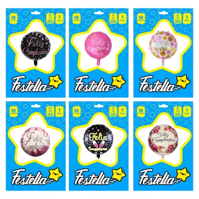 GLOBO FELIZ CUMPLEAÑOS 18" (PQTX25)