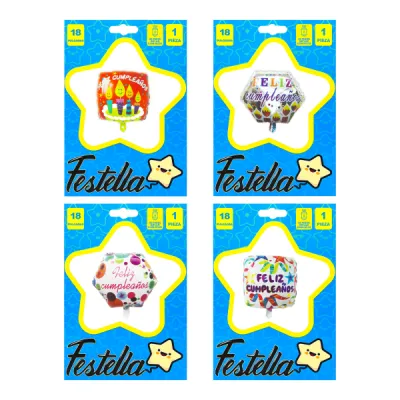 GLOBO FELIZ CUMPLEAÑOS 18" (PQTX25)