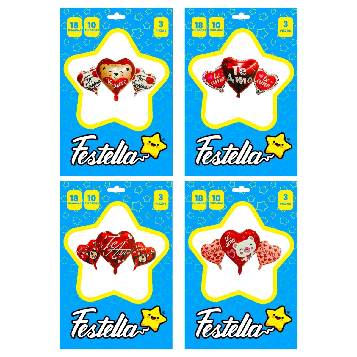 KIT GLOBO TE AMO X3.(PQTX12),