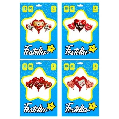 KIT GLOBO TE AMO X3.(PQTX12)