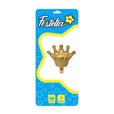 GLOBO CORONA DORADO 14" *(PQTX25)