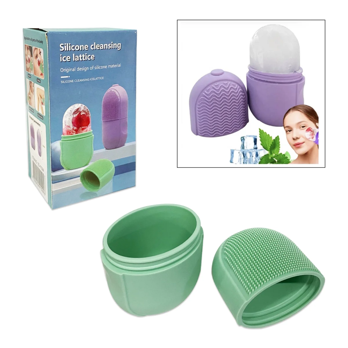 MOLDE MASAJEADOR FACIAL DE SILICONA PARA HIELO