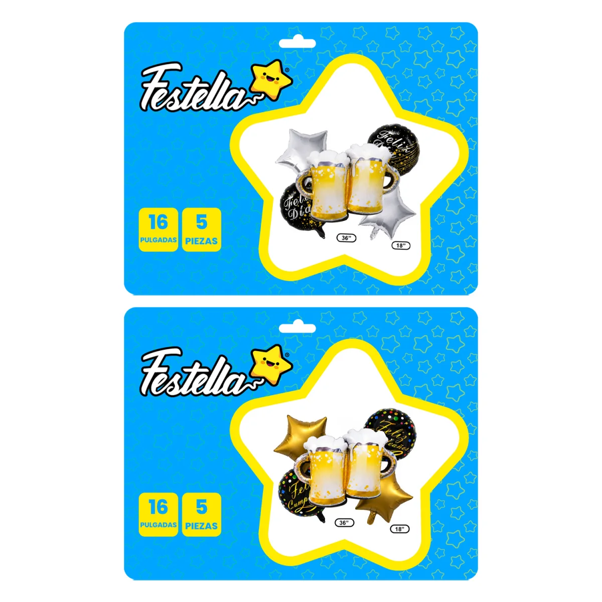 KIT GLOBO CERVEZA FELIZ DIA X5PCS (PQTX12)