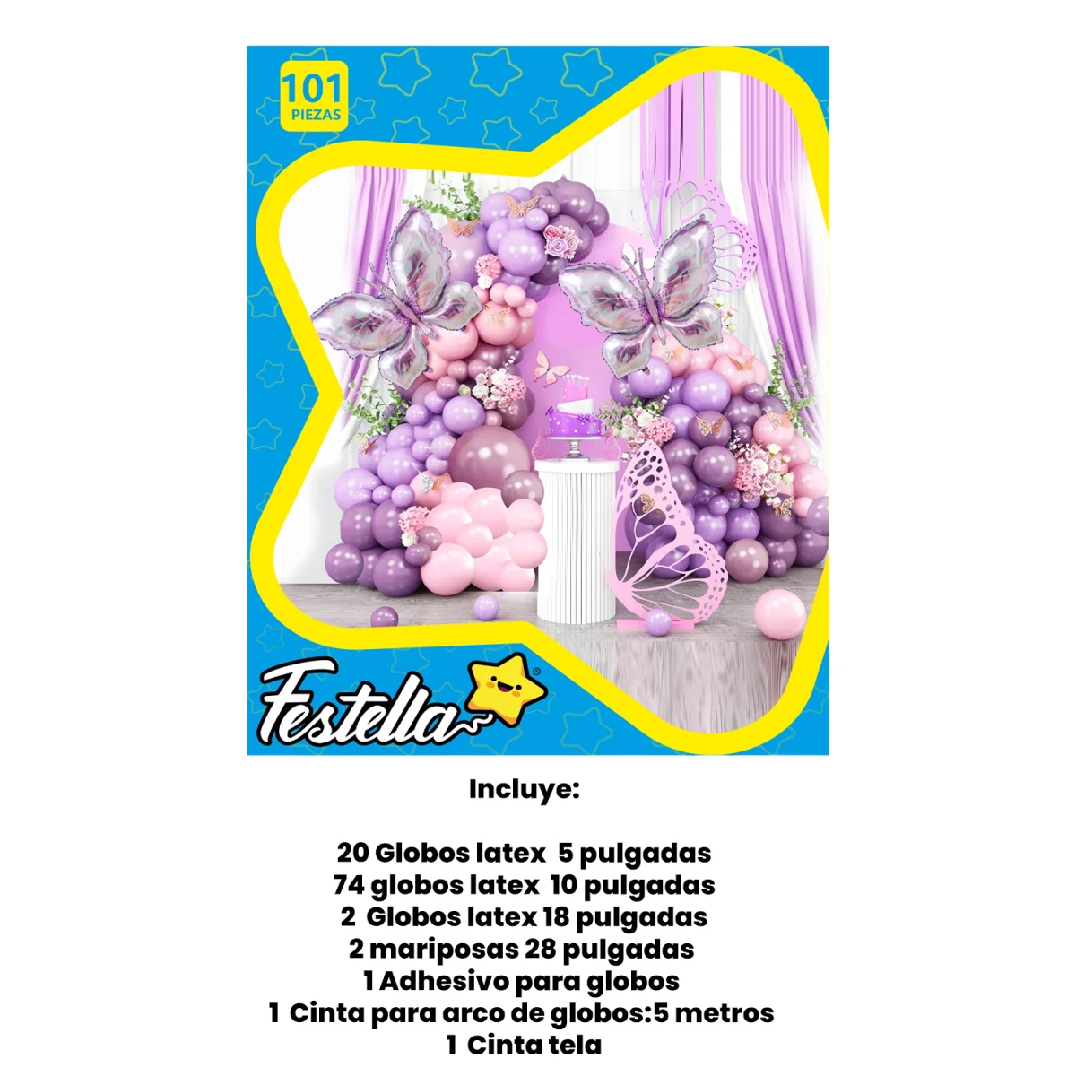 KIT GLOBO ORGANICO MARIPOSAS X101PCS (PQTX5)