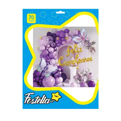 KIT GLOBO ORGANICO MARIPOSAS F.C X72PCS (PQTX5)