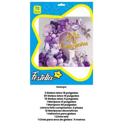 KIT GLOBO ORGANICO MARIPOSAS F.C X72PCS (PQTX5)