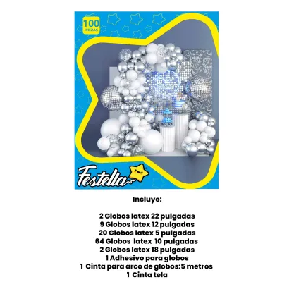 KIT GLOBO ORGANICO DISCOTECA X100PCS (PQTX5)