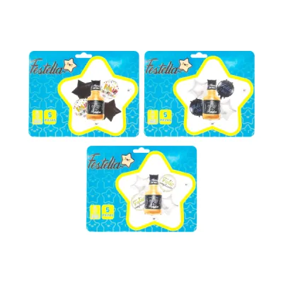 KIT GLOBO BOTELLA FELIZ CUMPLEAÑOS X5PCS