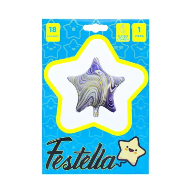 GLOBO ESTRELLA AGATA MORADO 18";(PQTX25)