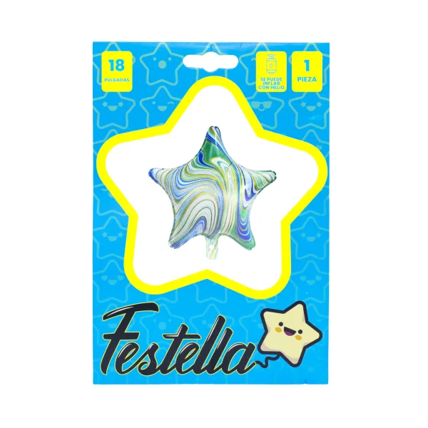 GLOBO ESTRELLA AGATA VERDE 18";(PQTX25)