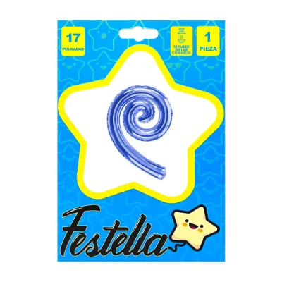 GLOBO KURLY ESPIRAL AZUL OSCURO 17"(PQTX25)