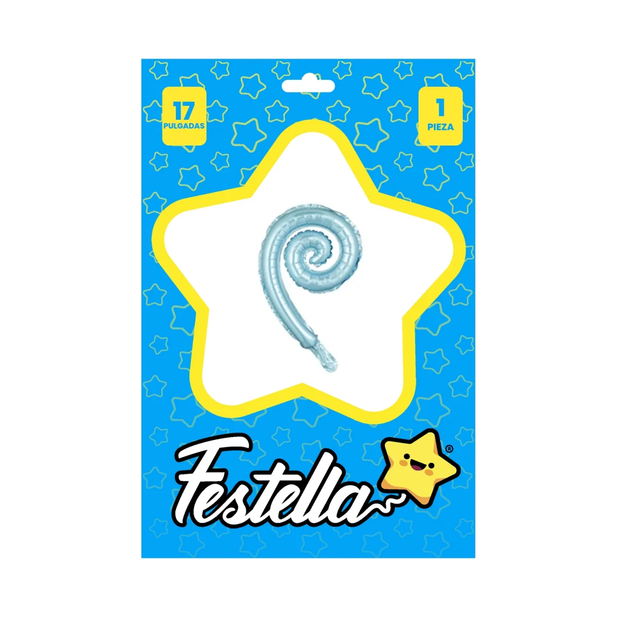 GLOBO KURLY ESPIRAL AZUL CLARO 17"(PQTX25)