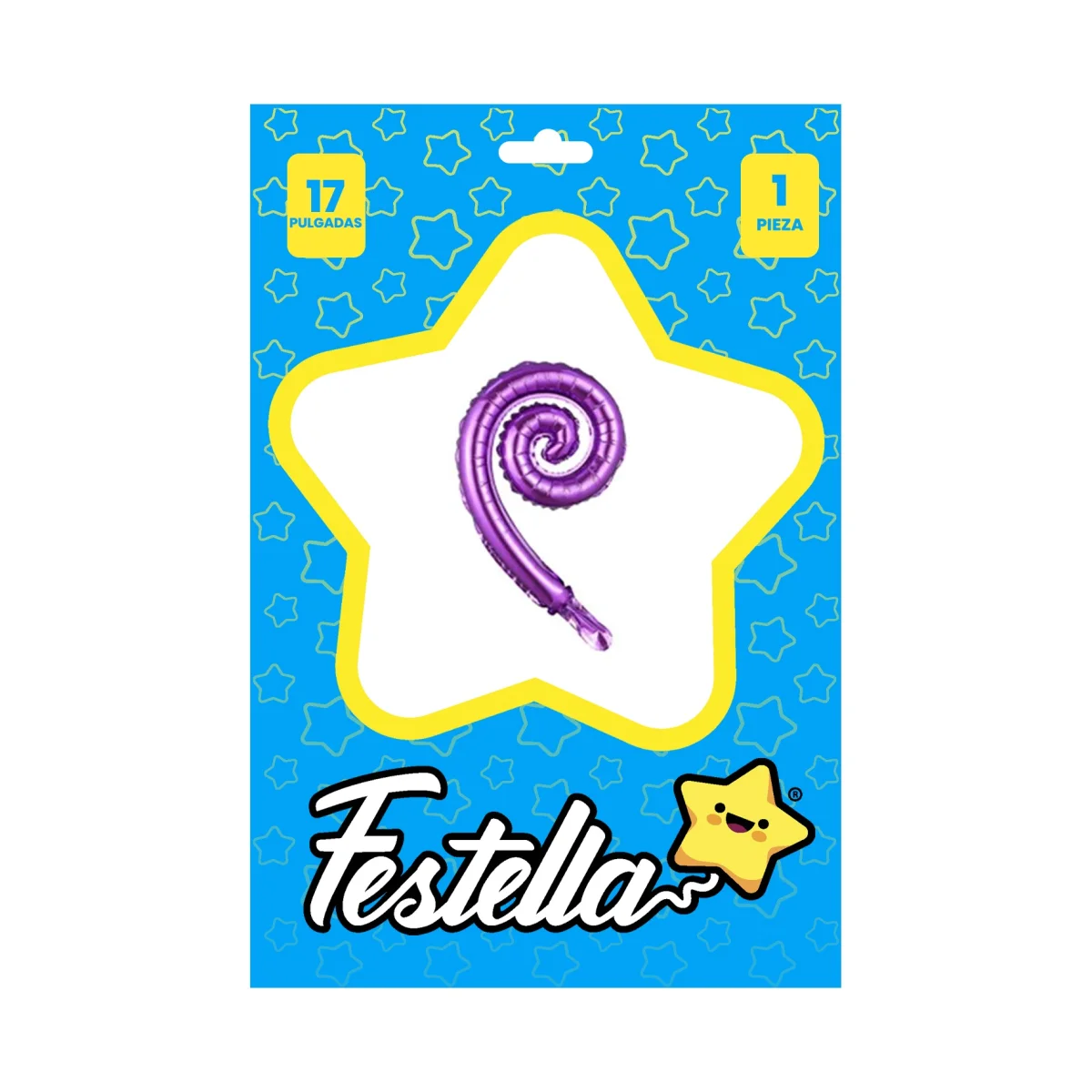 GLOBO KURLY ESPIRAL MORADO 17"(PQTX25)