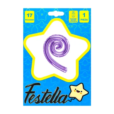 GLOBO KURLY ESPIRAL MORADO 17"(PQTX25)