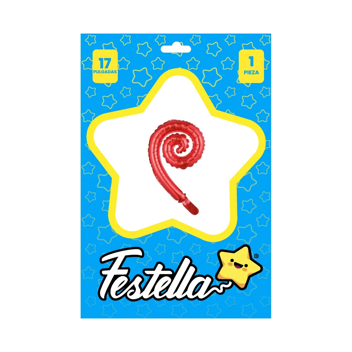 GLOBO KURLY ESPIRAL ROJO 17"(PQTX25)