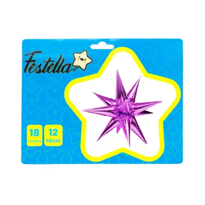 GLOBO ESTRELLA X12 PIEZAS FUCSIA 26" (PQTX12)