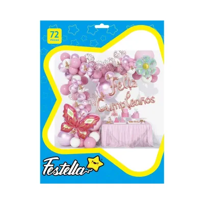 KIT GLOBO ORGANICO MARIPOSAS F.C X72PCS (PQTX5)