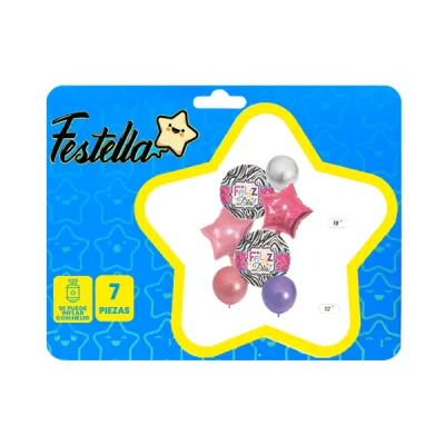 KIT GLOBO FELIZ DIA/CUMPLEAÑOS X6 (PQTX12)