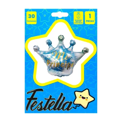 GLOBO CORONA AZUL 30",