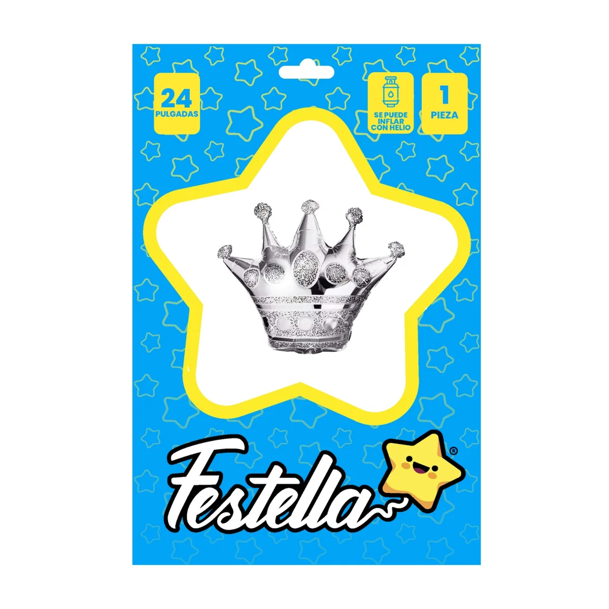 GLOBO CORONA PLATEADO 23" (PQTX25)